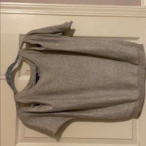 Silver open shoulder top